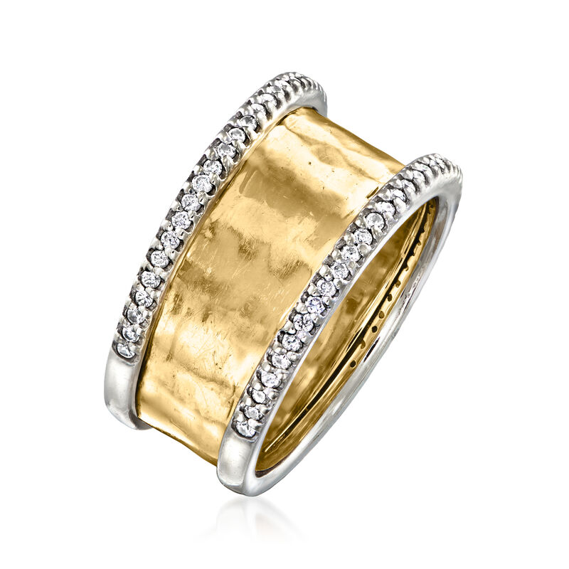 C. 1990 Vintage Effy .60 ct. t.w. Diamond Edge Ring in 14kt Two-Tone Gold image number 2