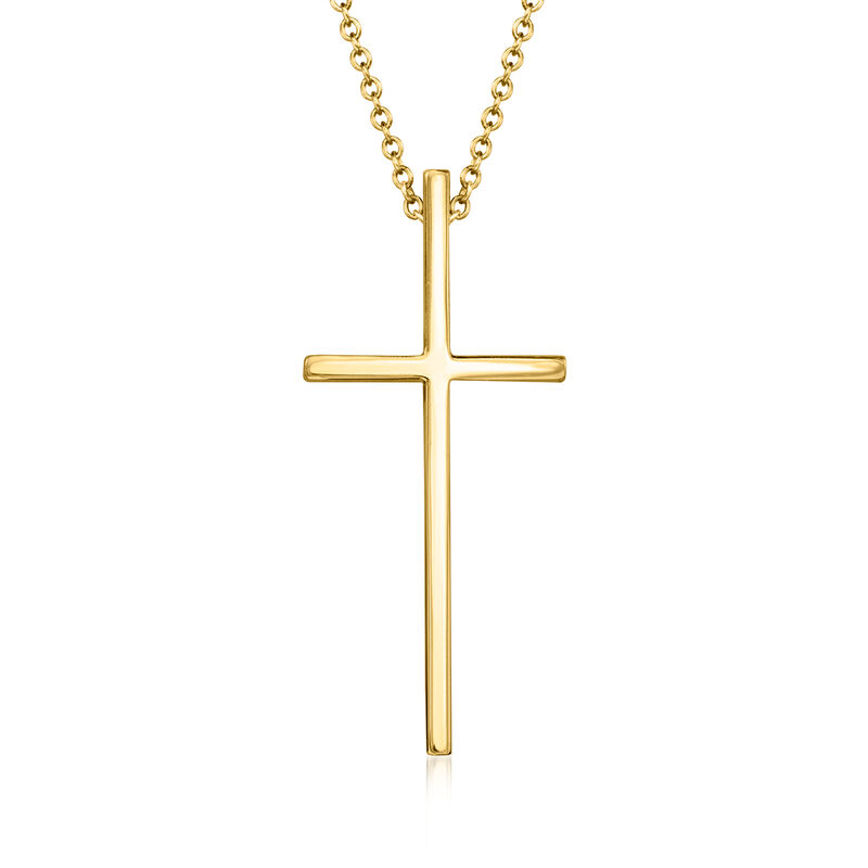 C. 2000 Vintage Tiffany Jewelry 18kt Yellow Gold Cross Necklace image number 0