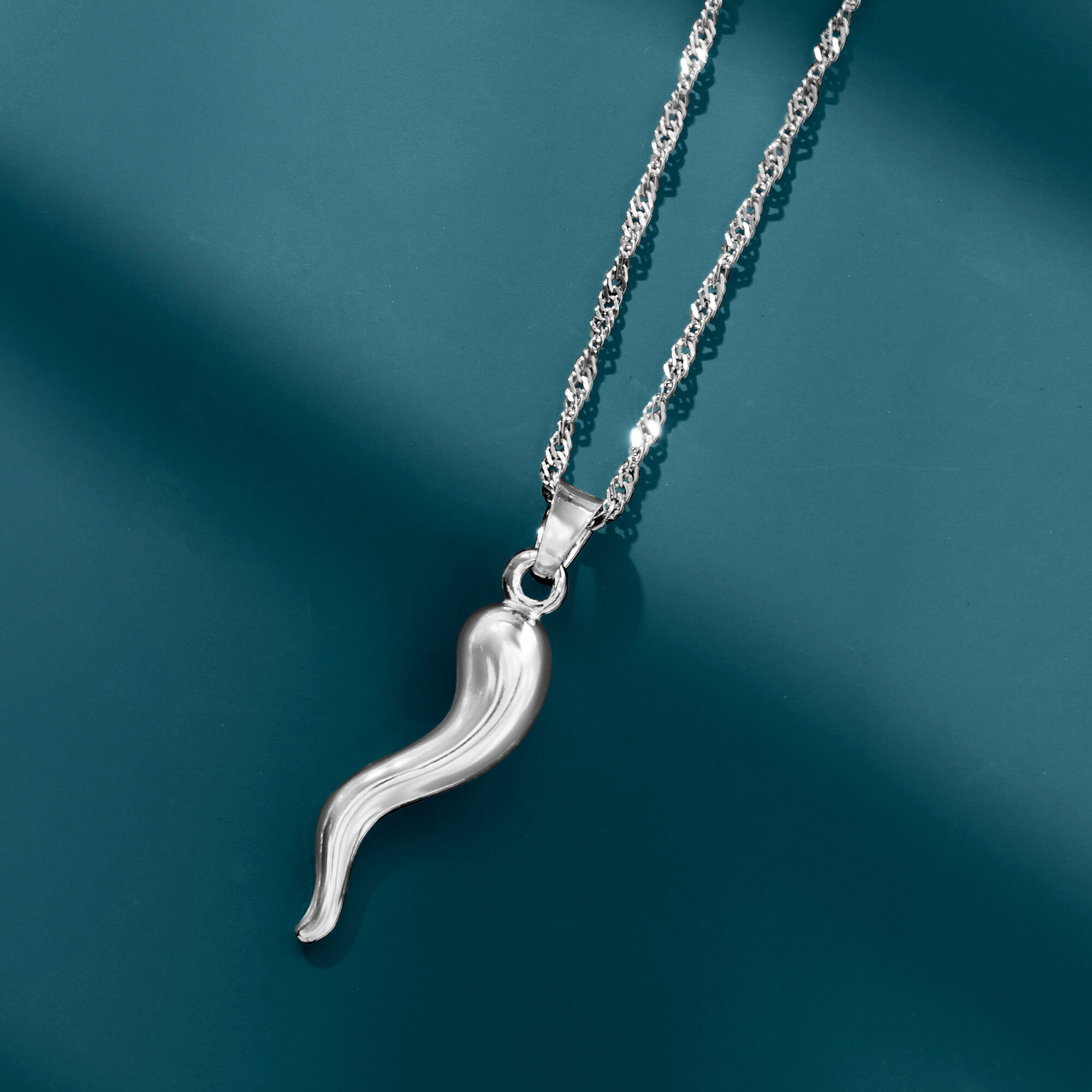 Sterling Silver Italian Horn Pendant Necklace | Ross Simons
