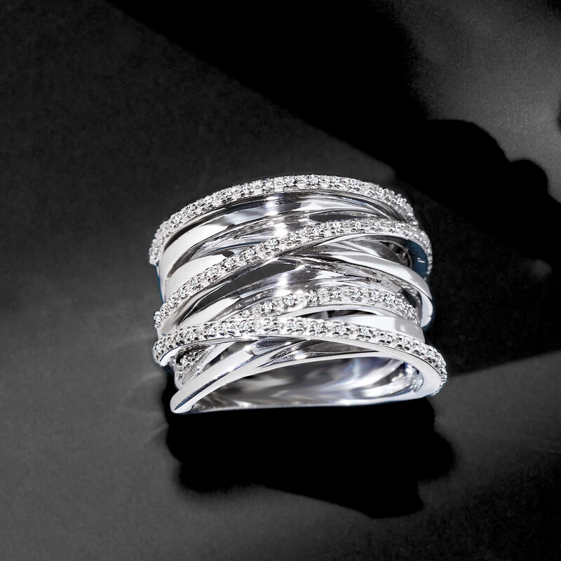 .25 ct. t.w. Diamond Highway Ring in Sterling Silver image number 4