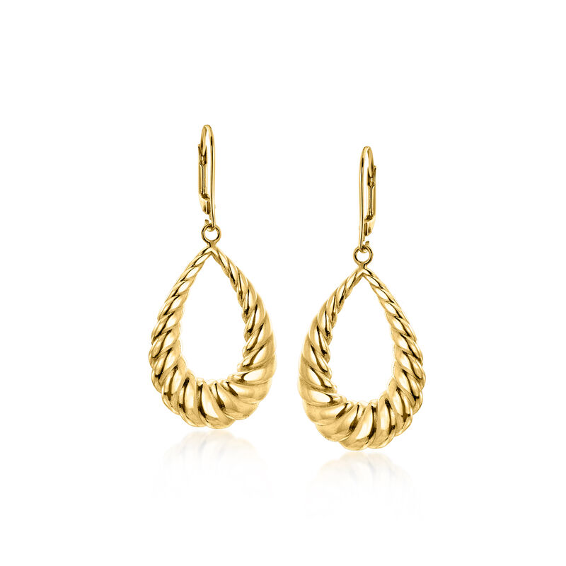 18kt Gold Over Sterling Twisted Teardrop Earrings  image number 0
