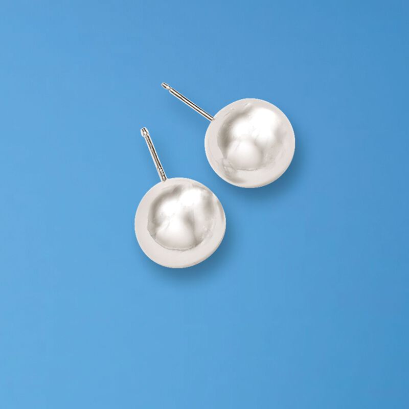 12mm Sterling Silver Ball Stud Earrings image number 3