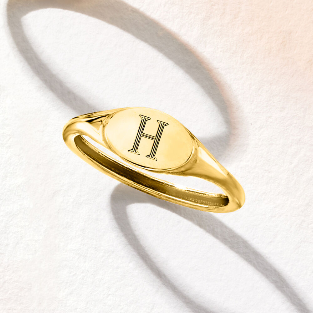 Italian 14kt Yellow Gold Personalized Signet Ring