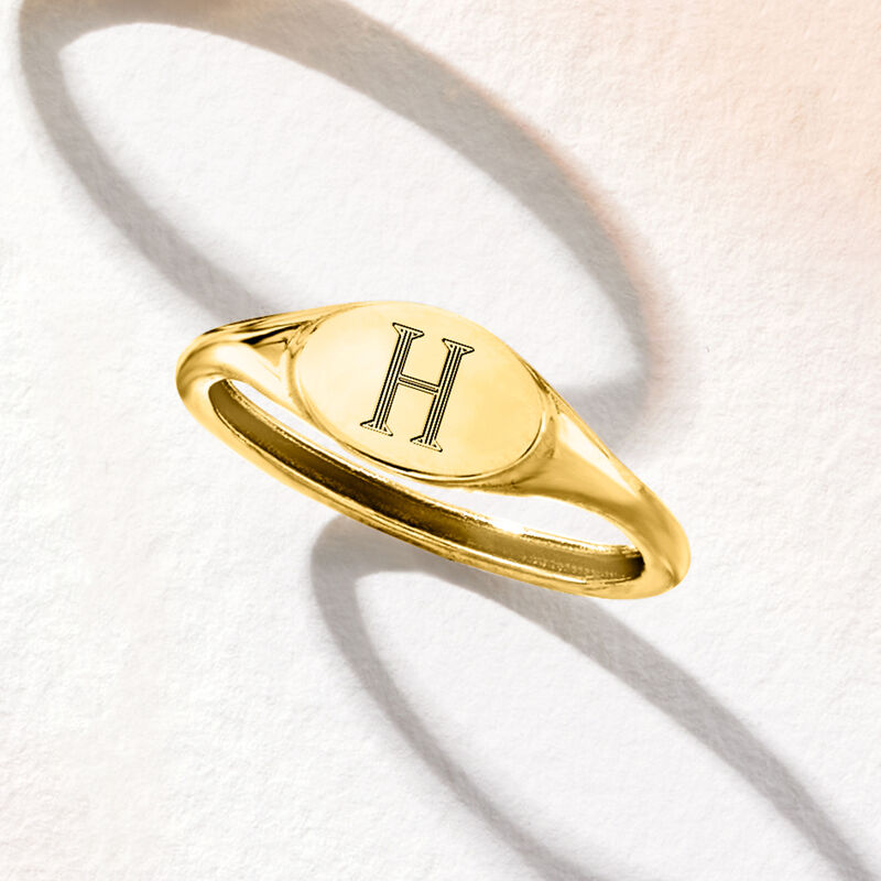 Italian 14kt Yellow Gold Personalized Signet Ring image number 4