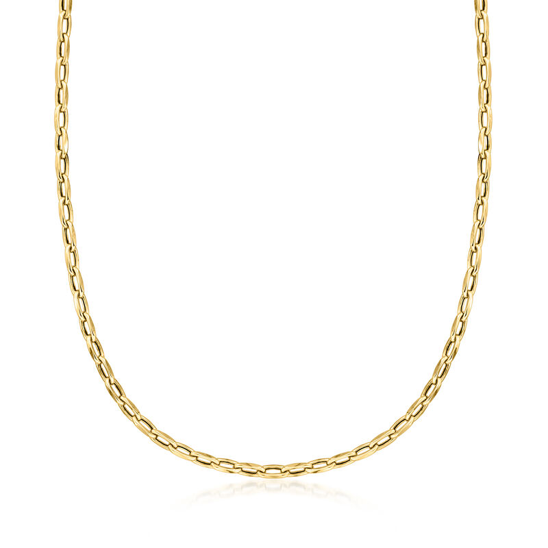 Italian 3mm 18kt Yellow Gold Cable-Chain Necklace. 18" image number 1