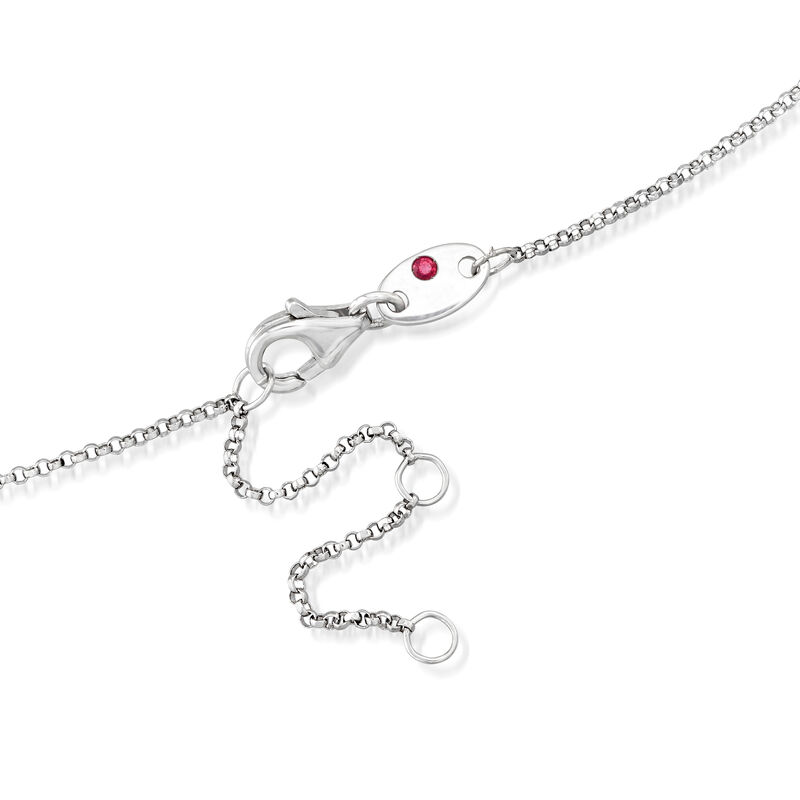 Roberto Coin &quot;Princess Flower&quot; .16 ct. t.w. Diamond Flower Necklace in 18kt White Gold. 16&quot; image number 2
