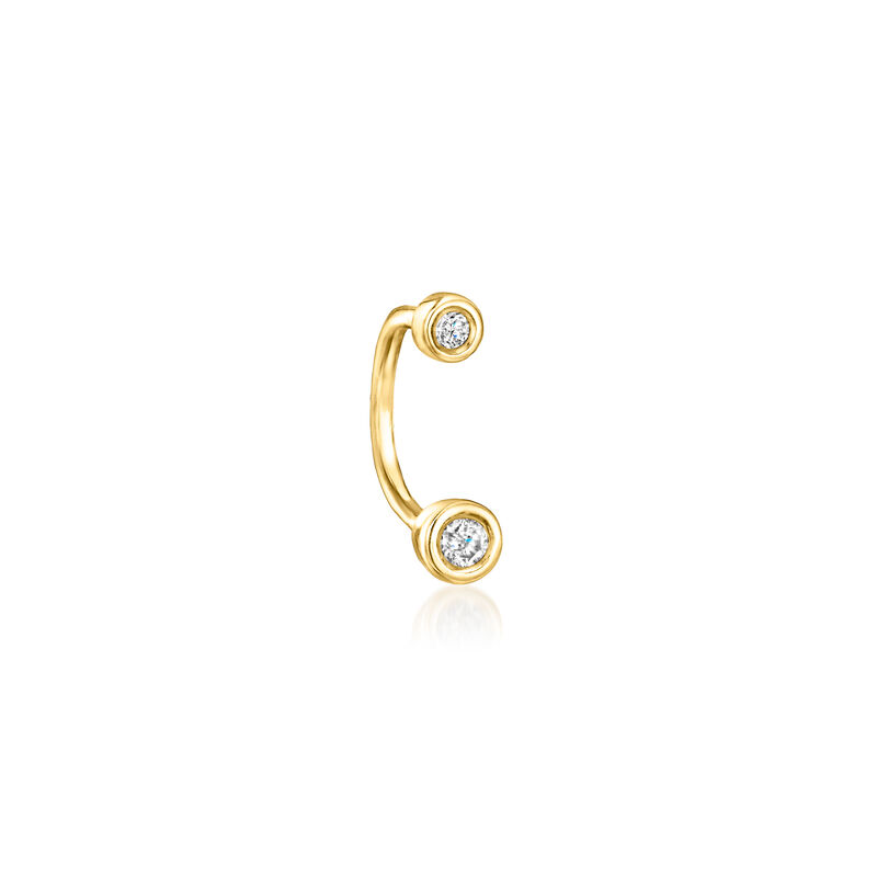 Lab-Grown Diamond Single U-Hoop Earring in 14kt Yellow Gold. 3/8&quot; image number 0