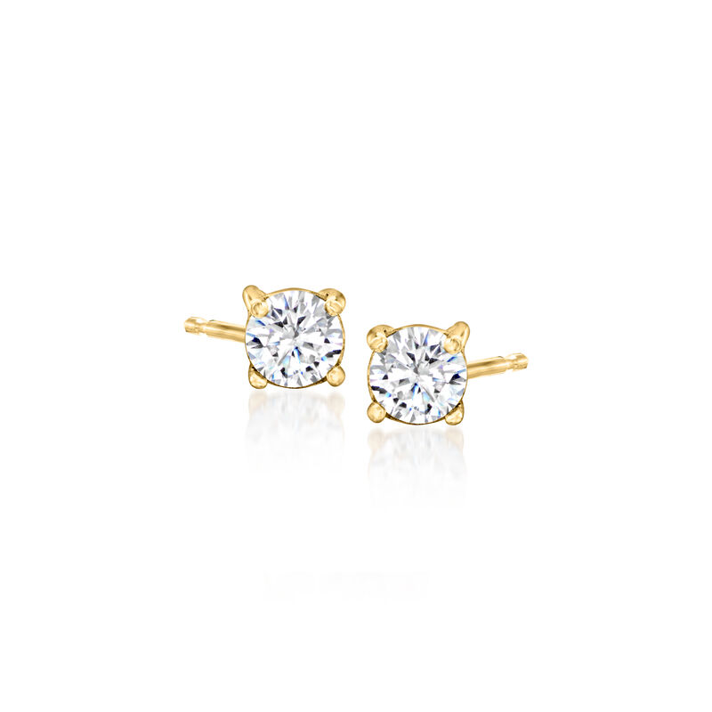 6-6.5mm Cultured Pearl and .60 ct. t.w. CZ Jewelry Set: Three Pairs of Earrings in 18kt Gold Over Sterling  image number 3
