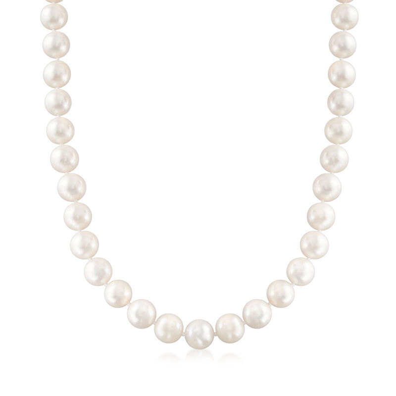 10-11mm Cultured Pearl Necklace with 14kt White Gold image number 0