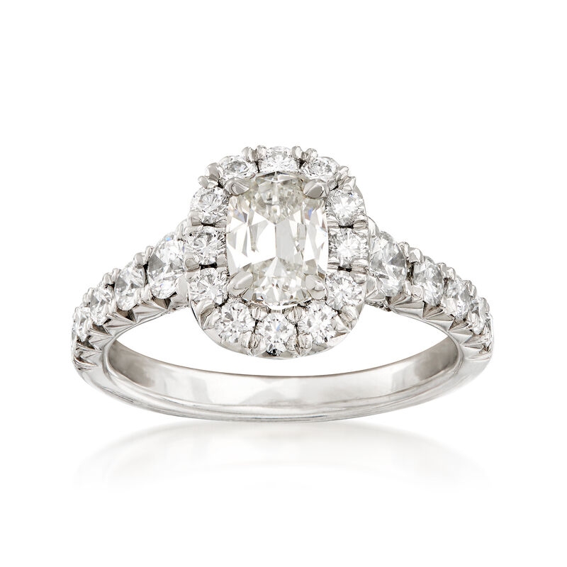 Henri Daussi 1.75 ct. t.w. Diamond Halo Engagement Ring in Platinum image number 0