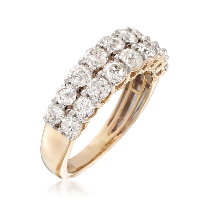2.00 ct. t.w. Diamond Two-Row Ring in 14kt Yellow Gold image number 2