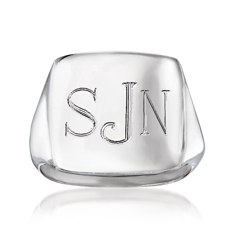 Italian Sterling Silver Personalized Signet Ring image number 0