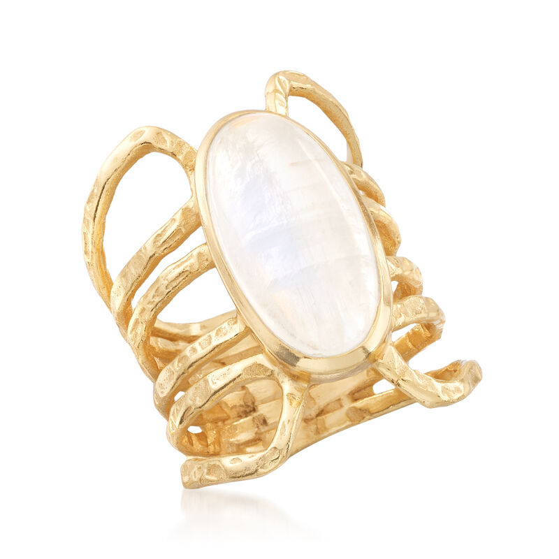Multi-Row Moonstone Ring in 18kt Yellow Gold Over Sterling Silver image number 3