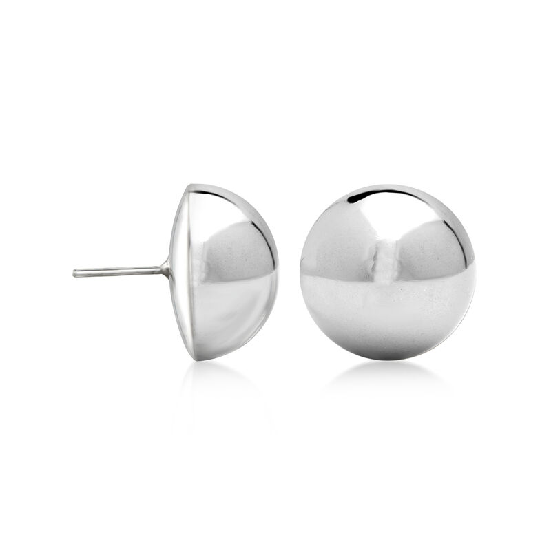 Sterling Silver Dome Earrings image number 2