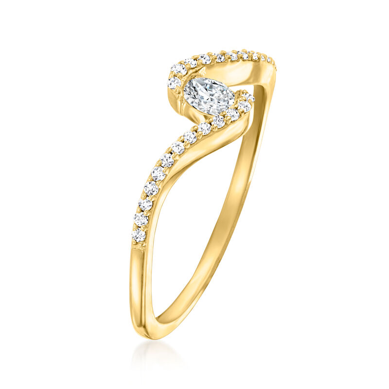 .25 ct. t.w. Lab-Grown Diamond Swirl Ring in 18kt Gold Vermeil. Size 9 image number 2