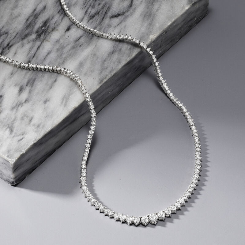 3.00 ct. t.w. Diamond Tennis Necklace in Sterling Silver image number 3