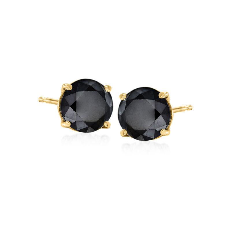 2.00 ct. t.w. Black Diamond Stud Earrings in 14kt Yellow Gold  image number 0