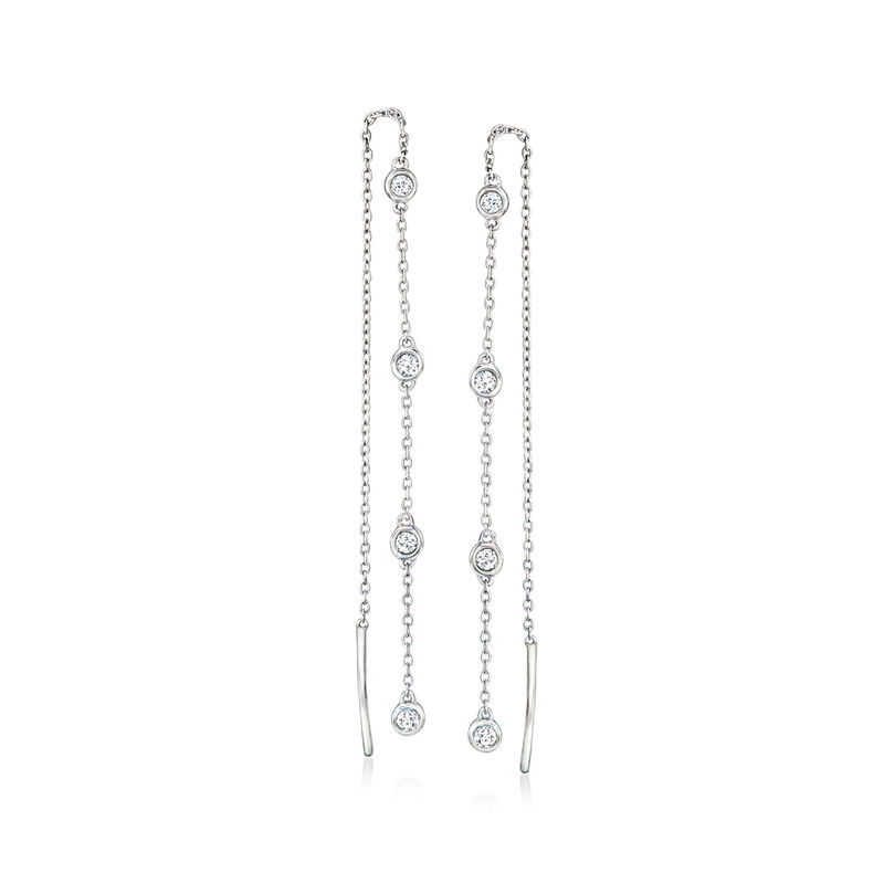 .25 ct. t.w. Diamond Station Threader Earrings in Sterling Silver  image number 0