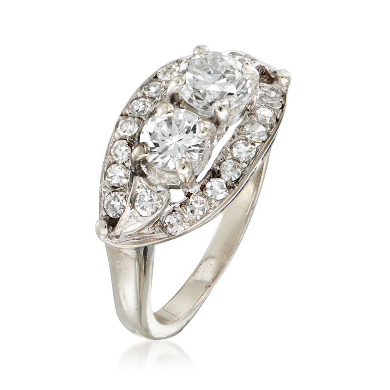 C. 1970 Vintage 1.50 ct. t.w. Diamond Cocktail Ring in 14kt White Gold image number 2
