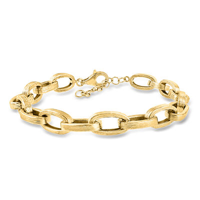 18kt Gold Over Sterling Oval-Link Bracelet