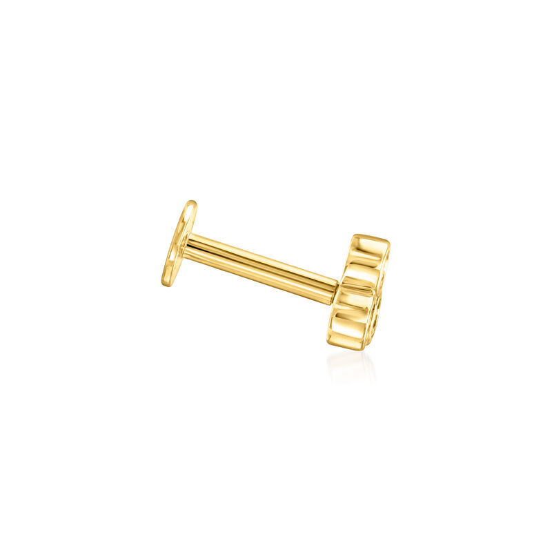 Lab-Grown Diamond Three-Stone Flat-Back Stud Earrings in 14kt Yellow Gold image number 2