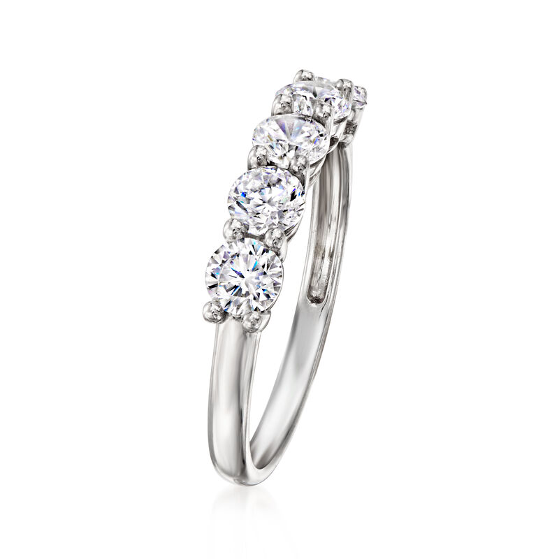 1.10 ct. t.w. CZ Five-Stone Ring in Sterling Silver image number 2
