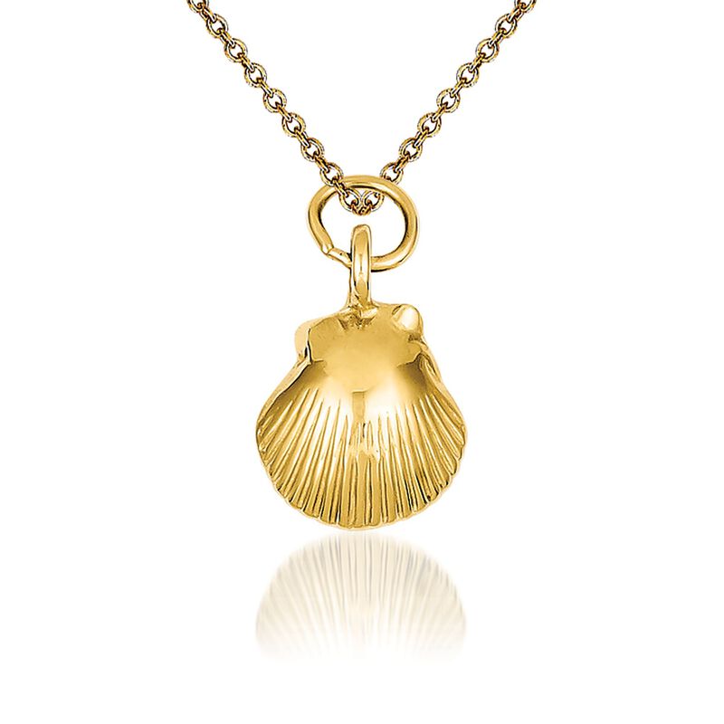 14kt Yellow Gold Seashell Pendant Necklace image number 0