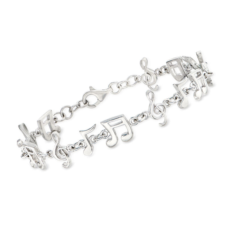 Sterling Silver Musical Note Bracelet image number 0
