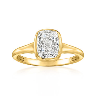 2.00 Carat Bezel-Set Lab-Grown Diamond Ring in 14kt Yellow Gold