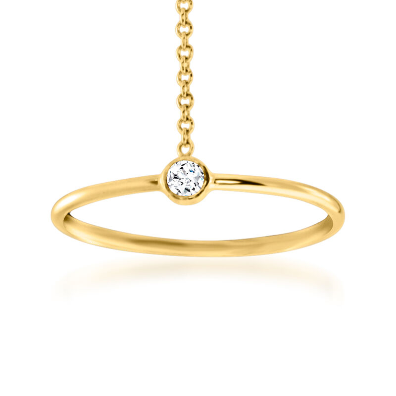 C. 2000 Vintage .10 ct. t.w. Diamond Hand Chain Bracelet in 14kt Yellow Gold. 6.5&quot; image number 2