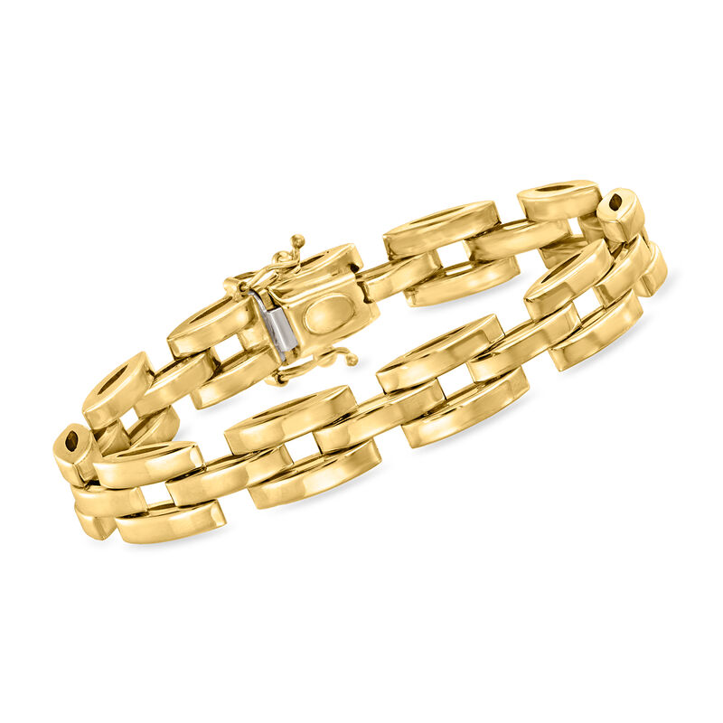 Italian 14kt Yellow Gold Panther-Link Bracelet image number 0