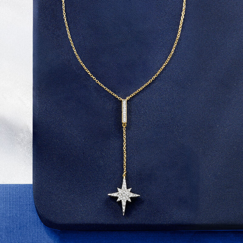 .30 ct. t.w. Diamond North Star Y-Necklace in 18kt Gold Over Sterling image number 2