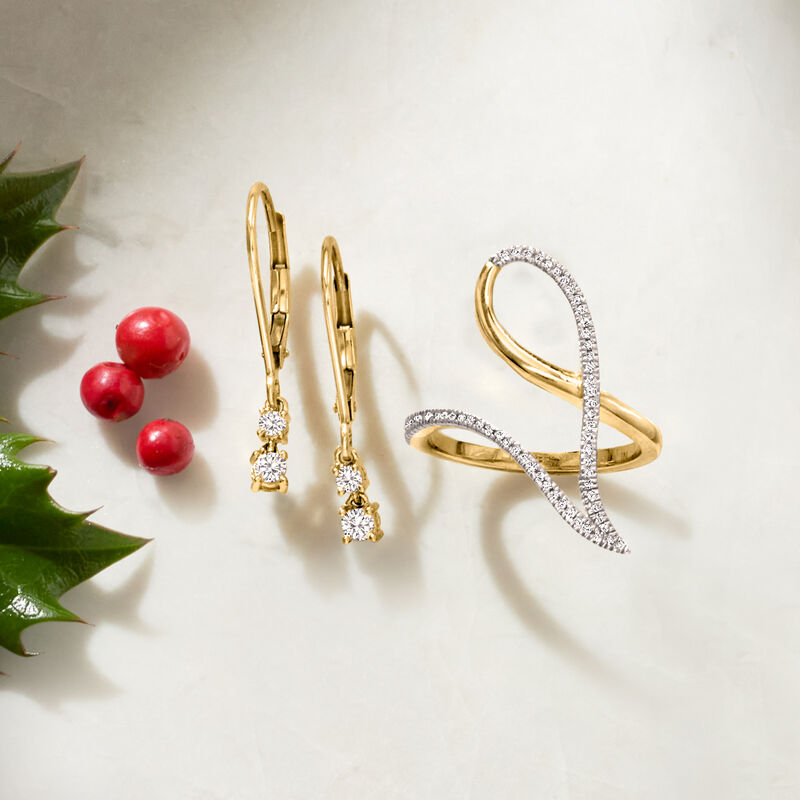 .20 ct. t.w. Diamond Drop Earrings in 10kt Yellow Gold  image number 3