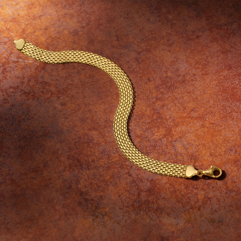 18kt Gold Over Sterling Bismark-Link Bracelet image number 2