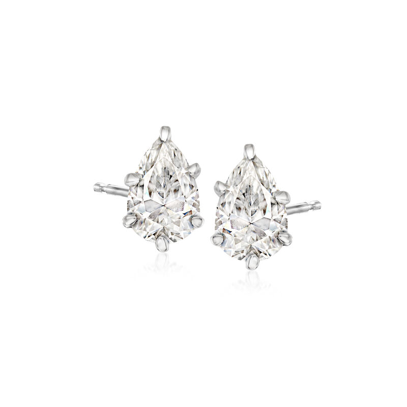 2.00 ct. t.w. Pear-Shaped Moissanite Stud Earrings in Sterling Silver image number 0