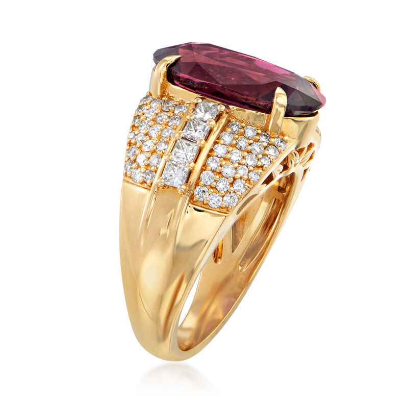 8.20 Carat Pink Spinel and 1.10 ct. t.w. Diamond Ring in 18kt Yellow Gold image number 2