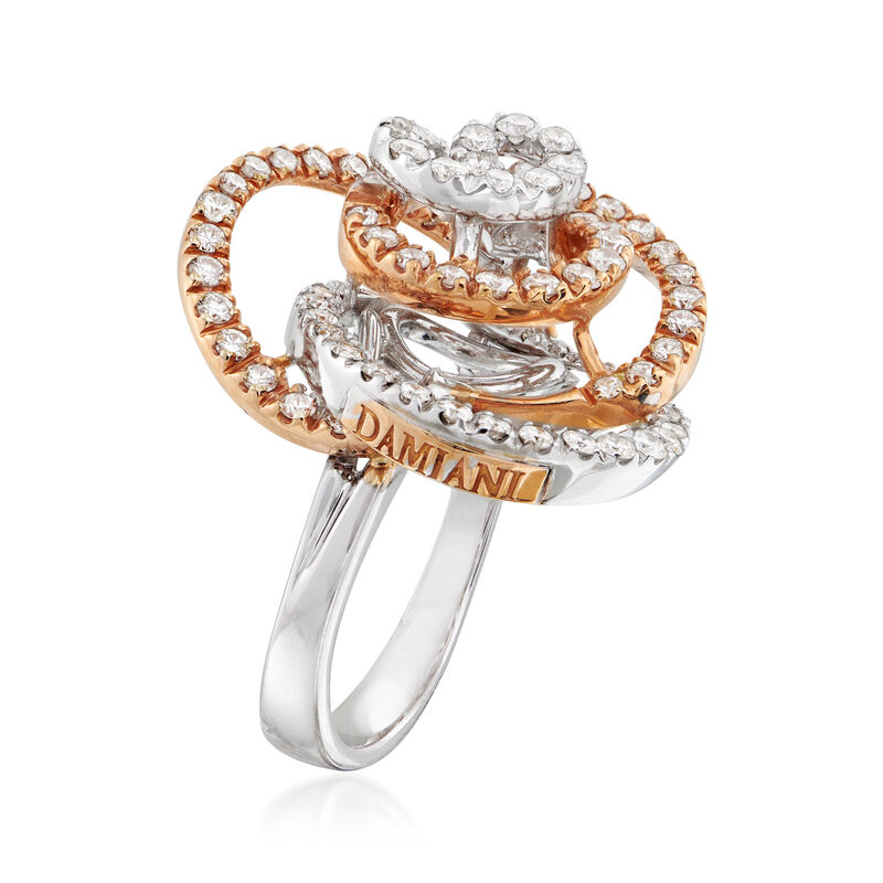 C. 1990 Vintage Damiani 1.50 ct. t.w. Diamond Flower Ring in 18kt Tri-Colored Gold image number 2