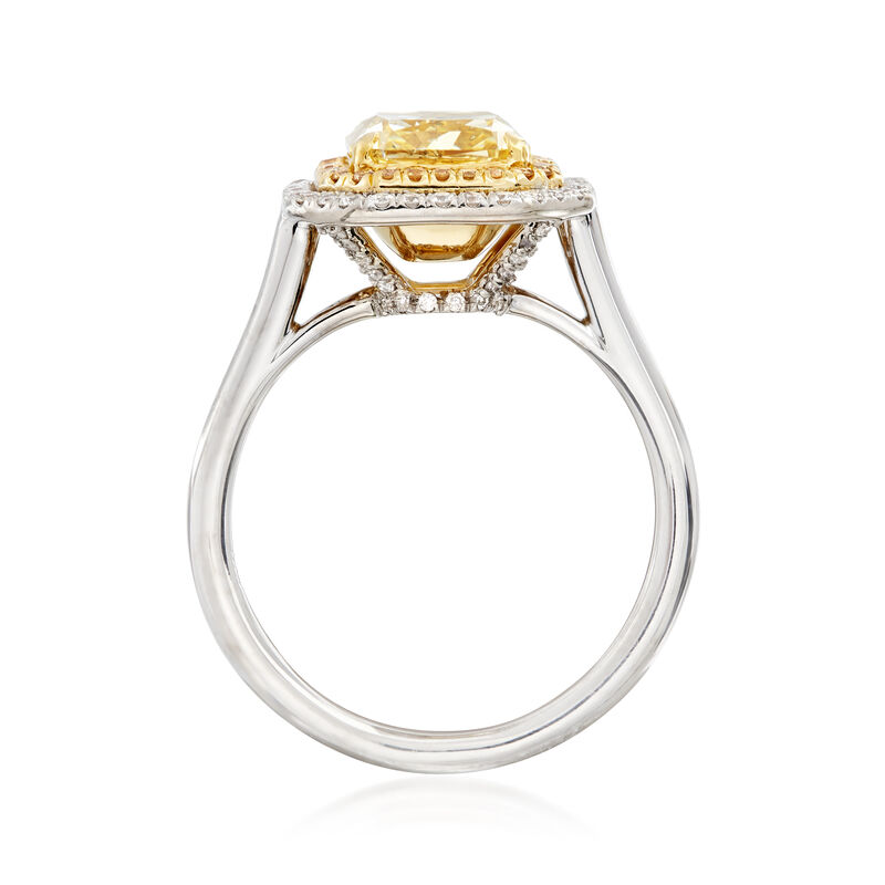 Majestic Collection 3.20 ct. t.w. Yellow and White Diamond Ring in 18kt Two-Tone Gold image number 3
