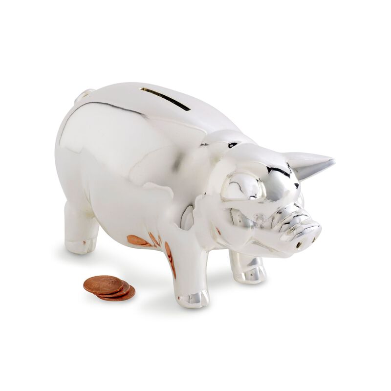 Reed & Barton Classic Silverplate Piggy Bank  image number 0