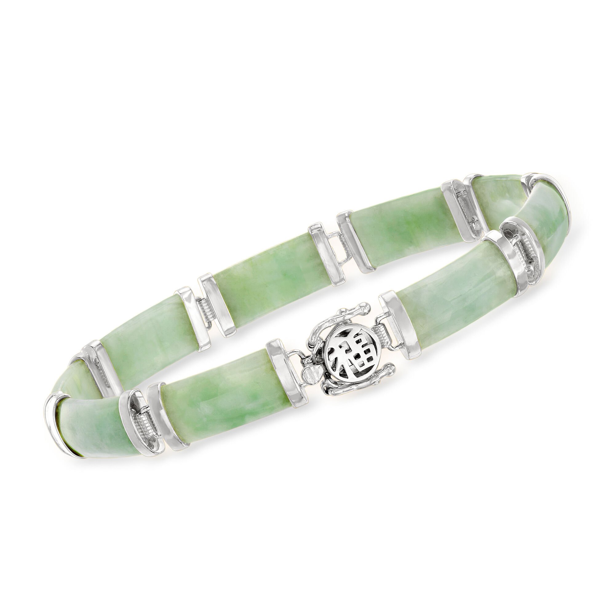 Sterling silver jade bracelet deals