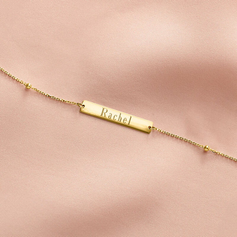 Plain - Italian 14kt Yellow Gold ID Bracelet. 7.5&quot; image number 2