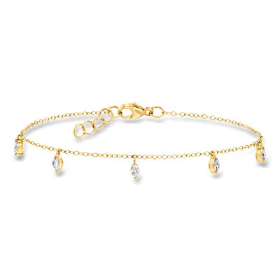 .25 ct. t.w. Marquise Lab-Grown Diamond Station Bracelet in 14kt Yellow Gold