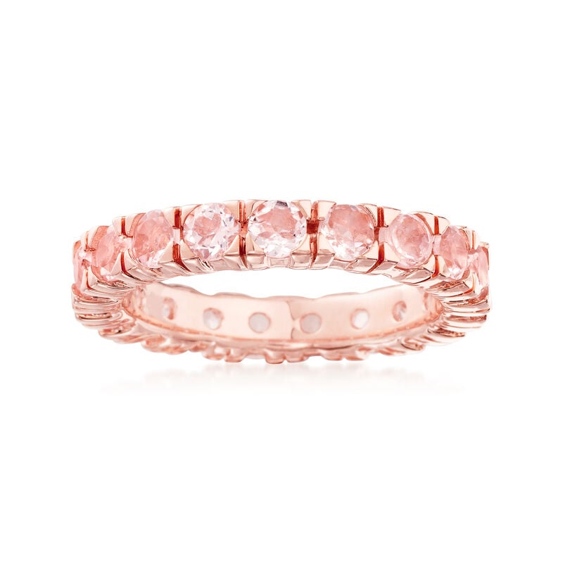 1.80 ct. t.w. Morganite Eternity Band in 18kt Rose Gold Over Sterling image number 0
