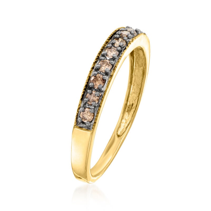 .25 ct. t.w. Brown Diamond Ring in 18kt Gold Over Sterling