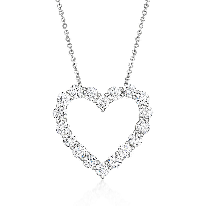 2.00 ct. t.w. Lab-Grown Diamond Heart Pendant Necklace in 14kt White Gold image number 0