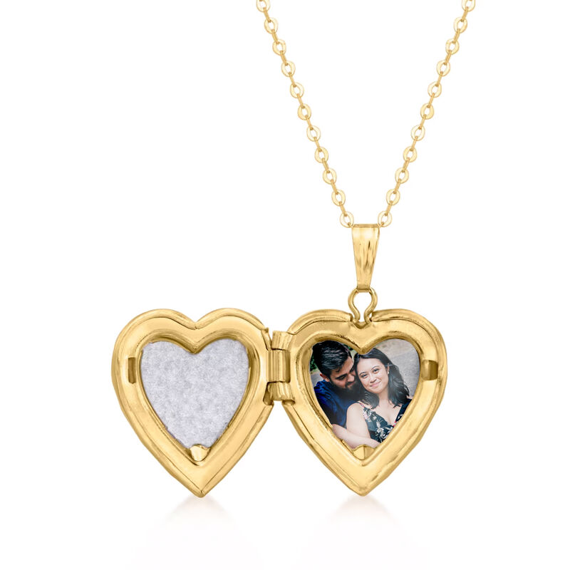 10kt Two-Tone Gold Floral Heart Locket Necklace image number 2