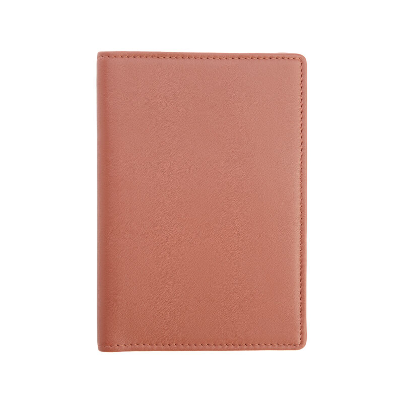 Royce Tan Leather Personalized Rfid-Blocking Passport Travel Wallet image number 1