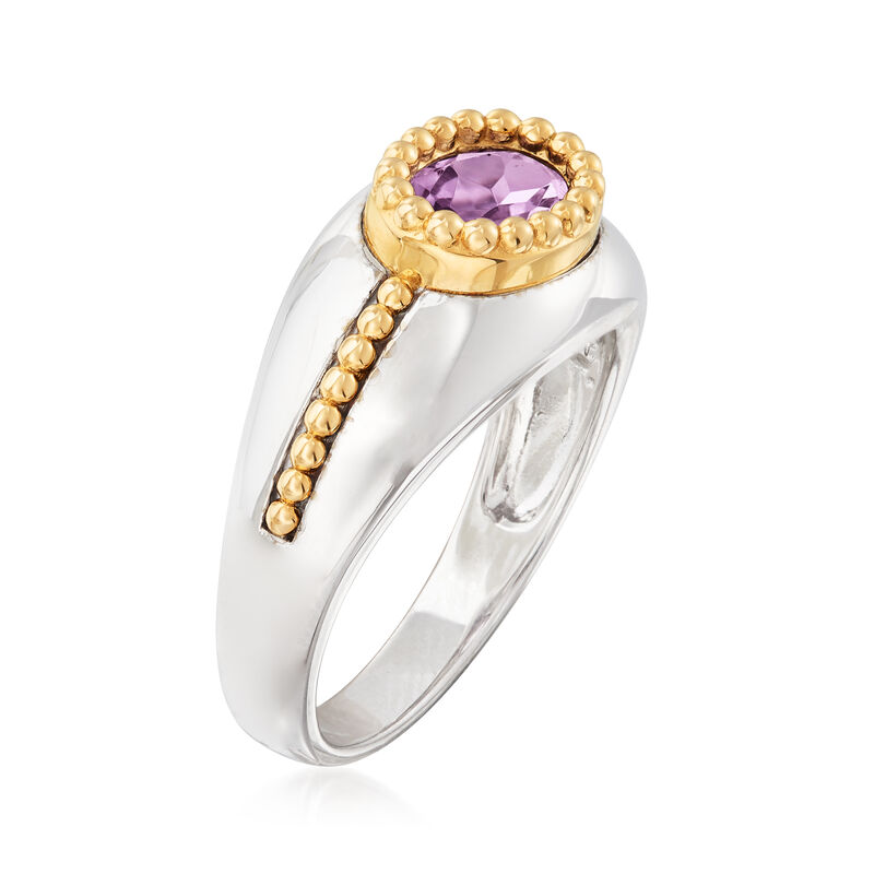 .90 Carat Amethyst Ring in Sterling Silver and 14kt Yellow Gold image number 2