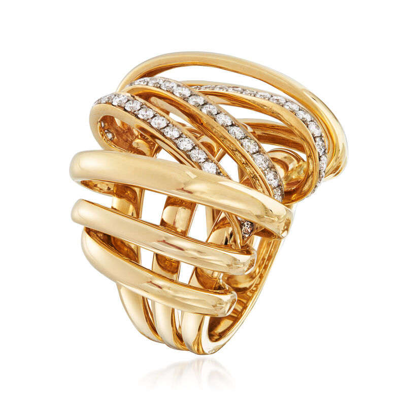 .95 ct. t.w. Diamond Multi-Line Ring in 14kt Yellow Gold image number 2