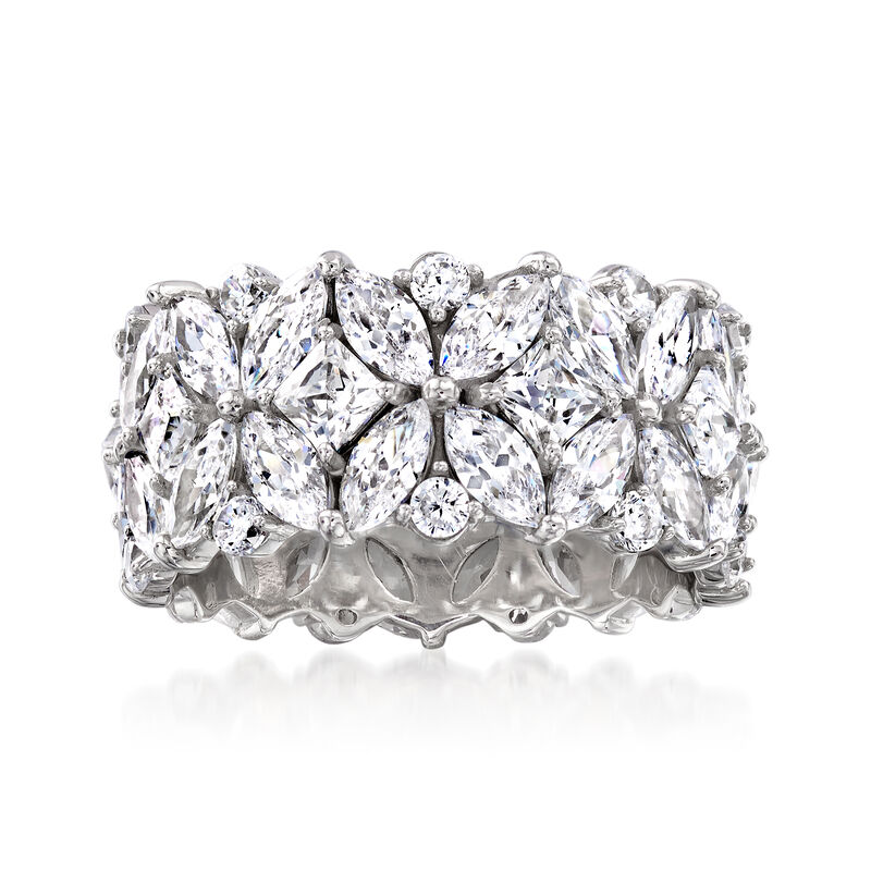 7.30 ct. t.w. Multi-Shaped CZ Eternity Band in Sterling Silver image number 0